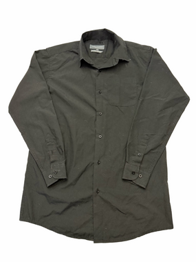 Vroom & Dreesmann Black Button Down Long Sleeve Dress Shirt Size Youth Boy 14-16